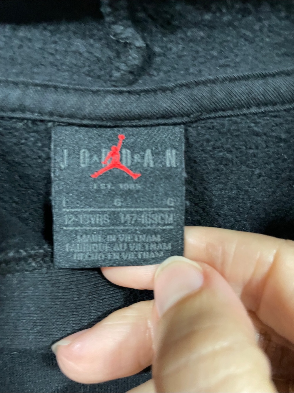 Nike air Jordan Black Hoodie with Red Striped Graphic - Picture 2 of 3